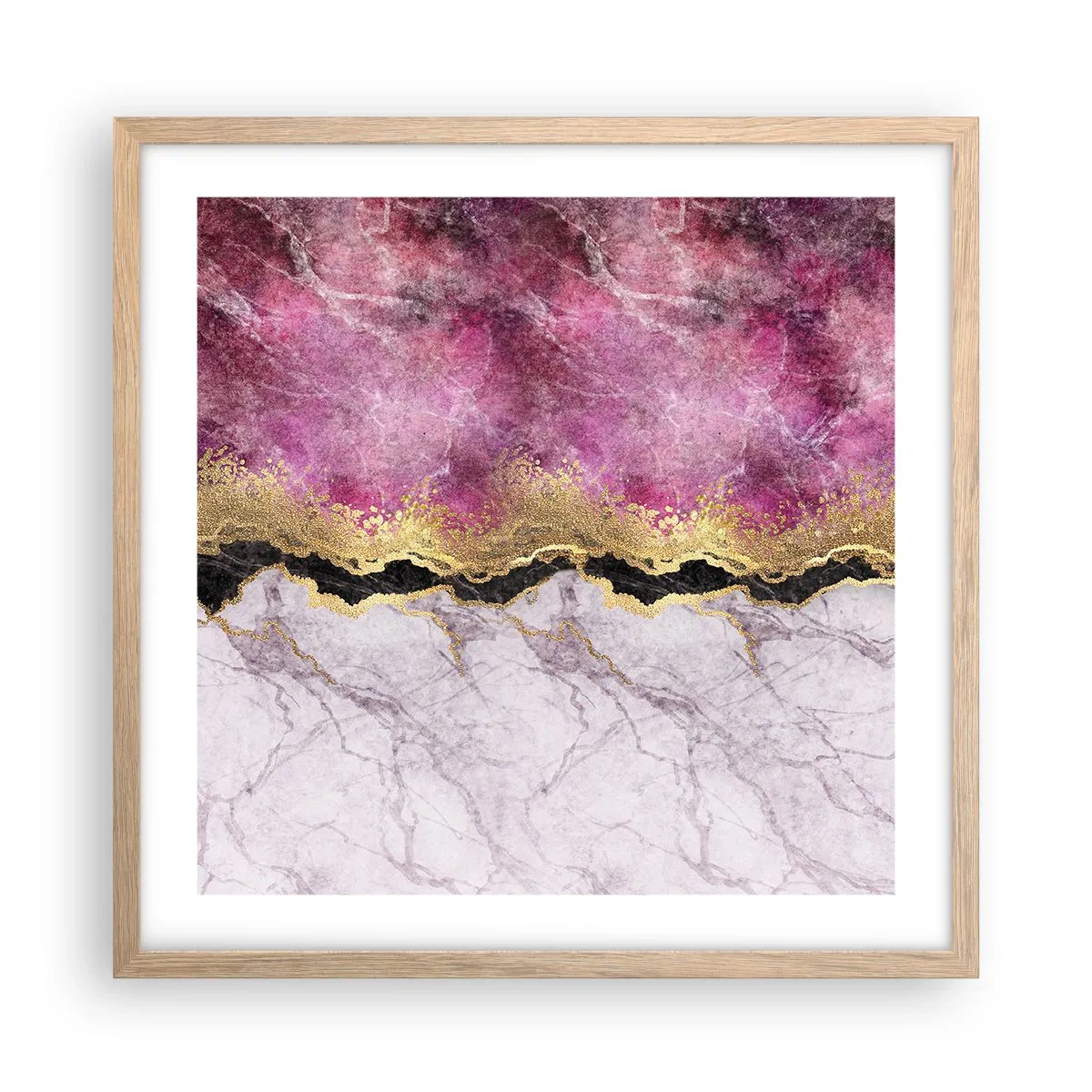 Affiche dans un chêne clair - Poster - À la frontière - 50x50 cm