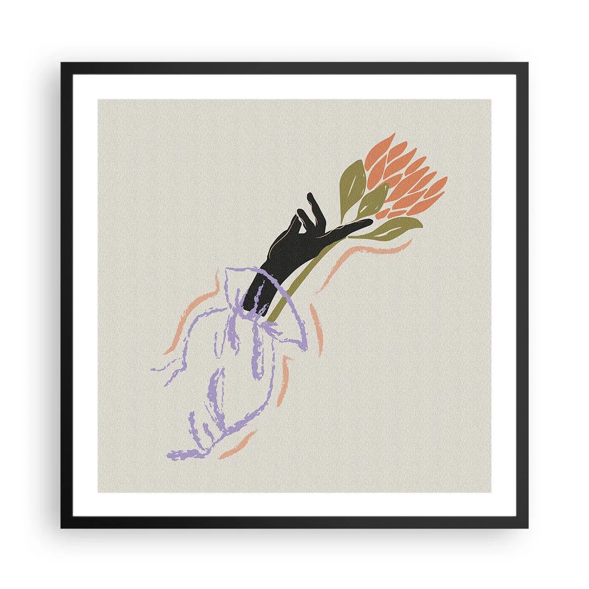 Affiche dans un cadre noir - Poster - Touche fraternelle - 60x60 cm