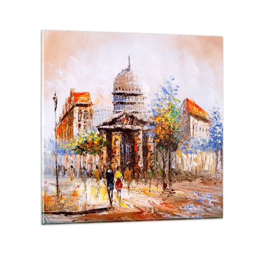 Impression sur verre - Image sur verre - Promenade à Paris - 30x30 cm