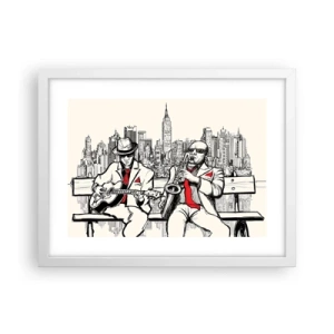 Affiche dans un cadre blanc - Poster - improvisation new-yorkaise - 40x30 cm