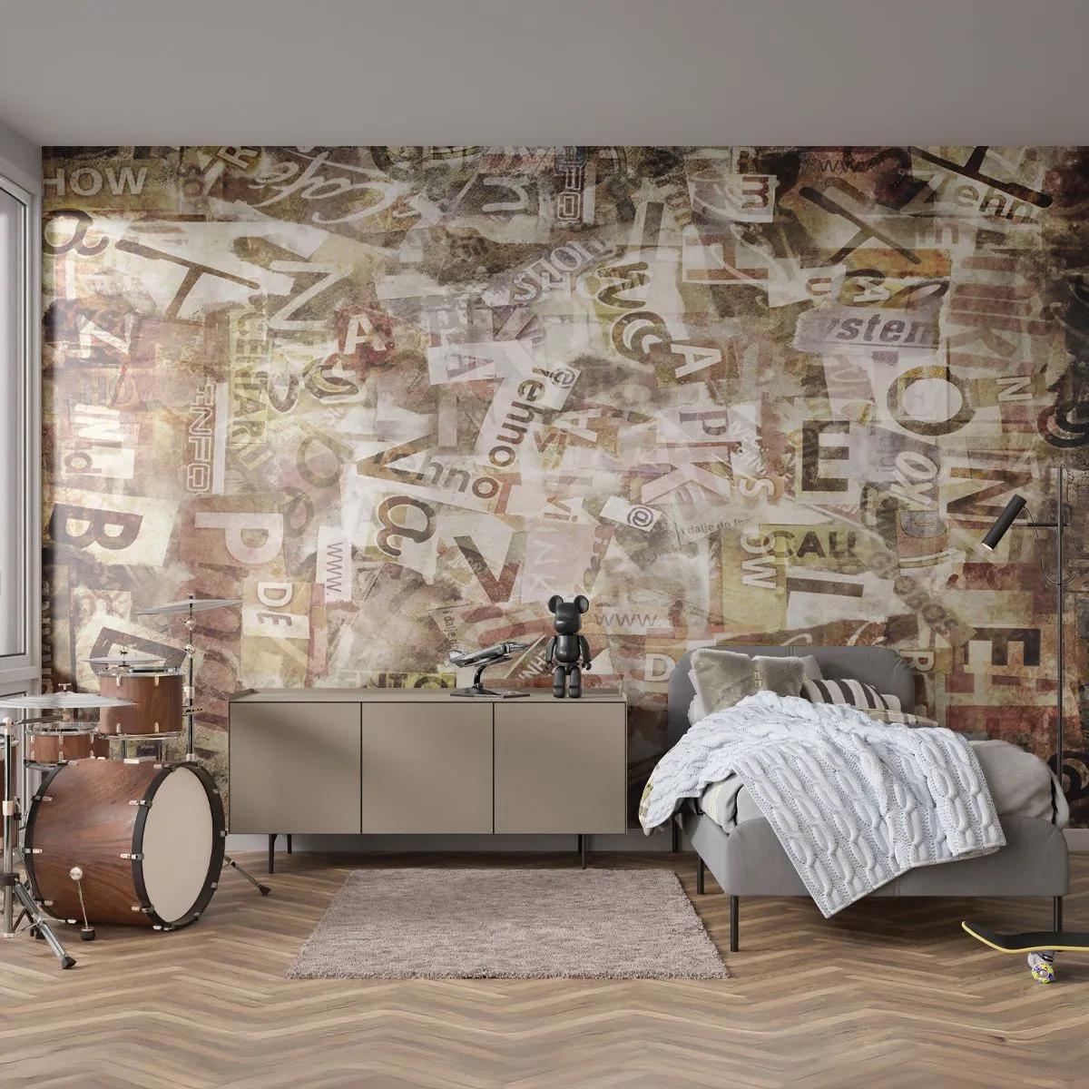 Papier peint sur mesure Premium Sand - J'unifie le bavardage - Graffiti, Mural, Morceau