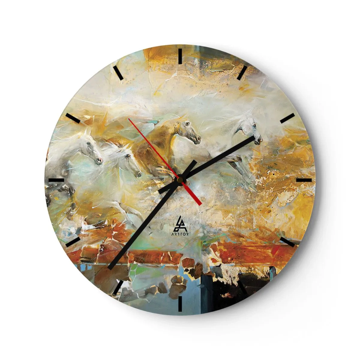 Horloge murale - Pendule murale - Au galop vers la lumière - 40x40 cm