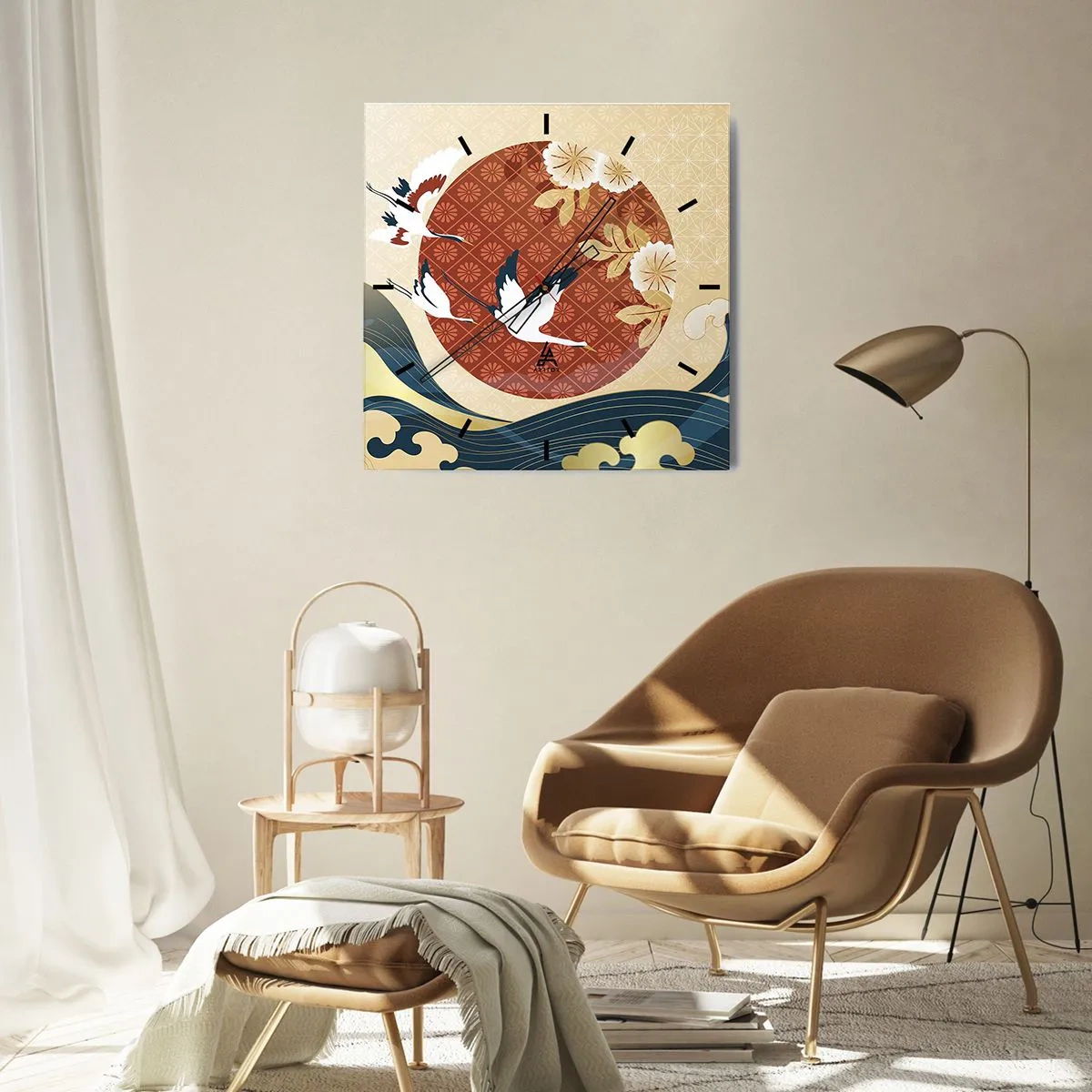 Horloge murale - Pendule murale - Conte japonnais - 40x40 cm