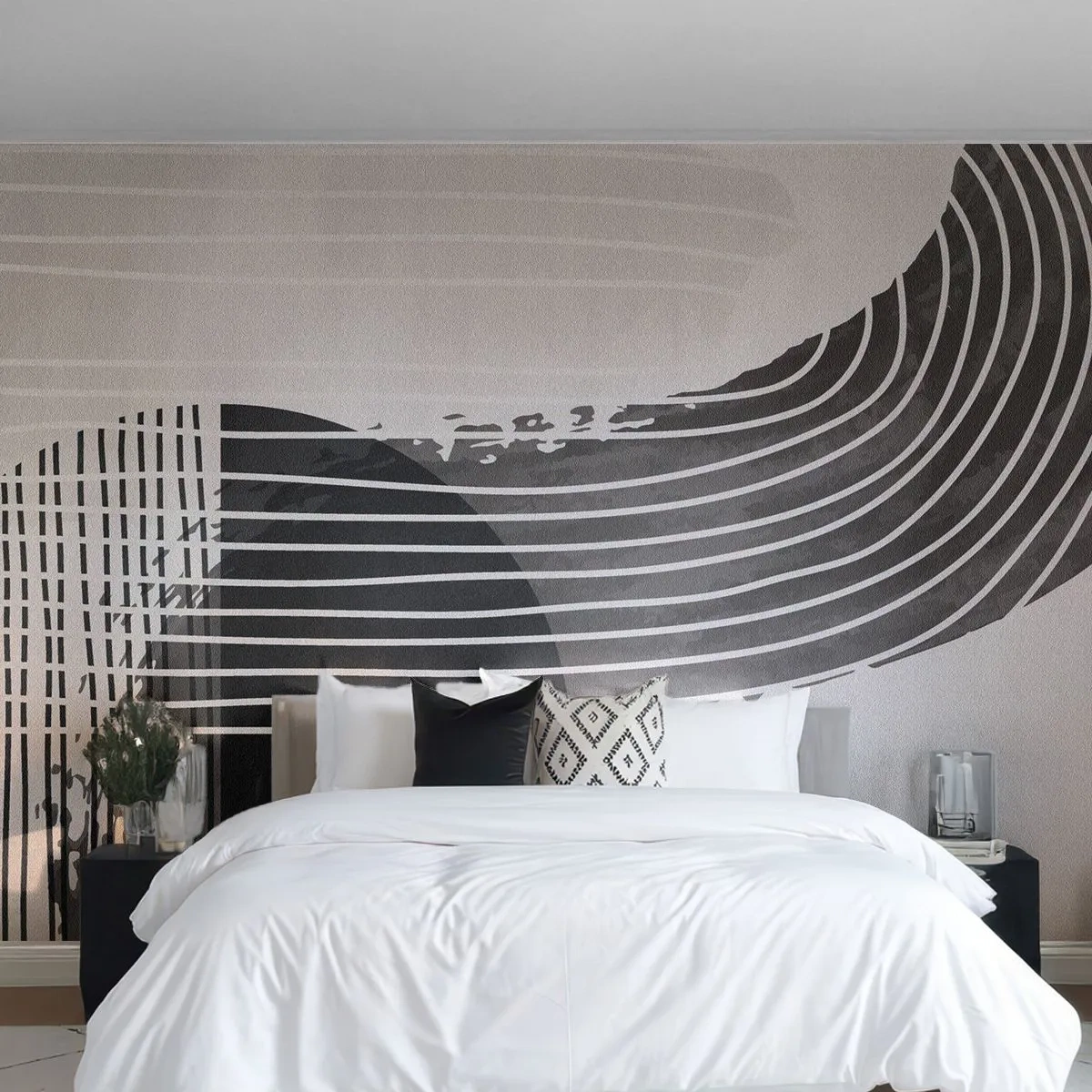 Papier peint sur mesure Premium Sand - Aller et retour - Minimalisme, Abstraction, Morceau