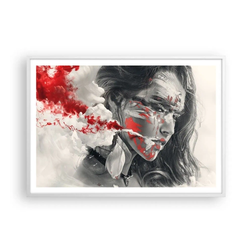 Affiche dans un cadre blanc - Poster - Dans les fumées de l'absurde - 100x70 cm