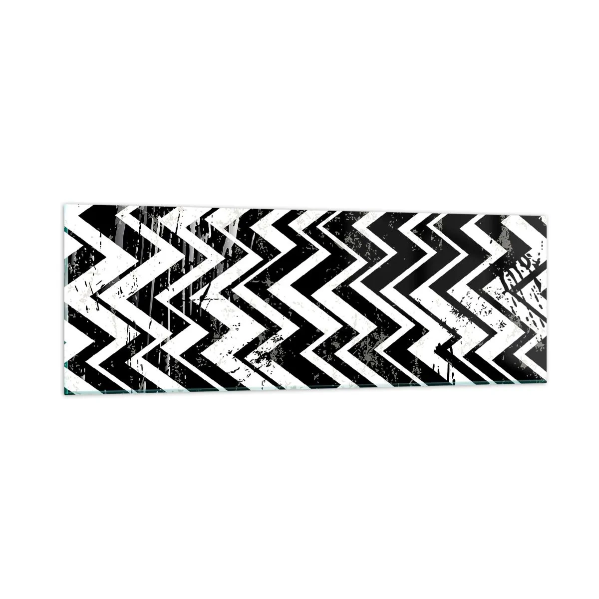 Impression sur verre - Image sur verre - Zig-blanc, zag-noir - 90x30 cm
