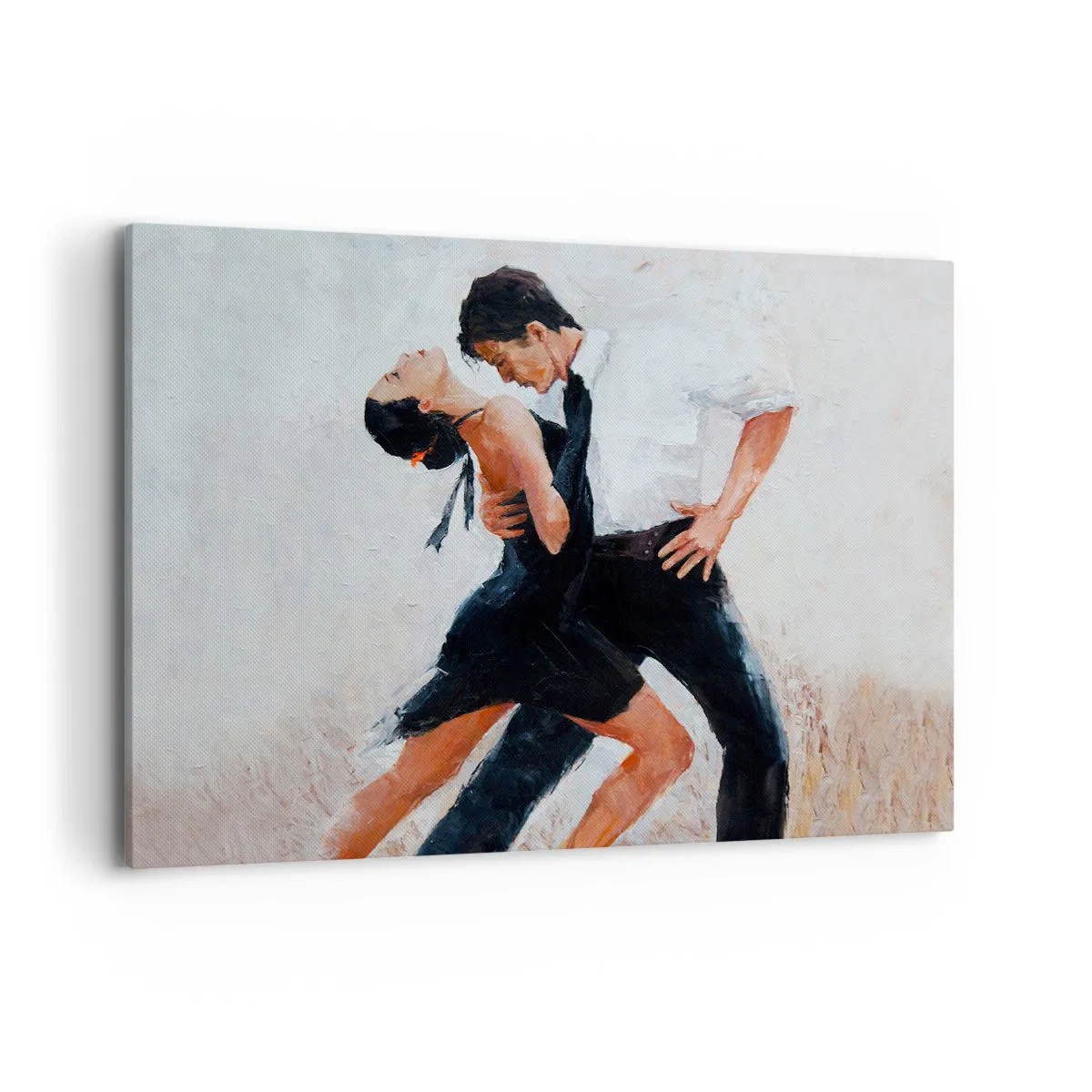 Impression sur toile - Image sur toile - Un couple dansant dans une photo élégante et sensuelle - 100x70cm - Tango de mes rêves et pensées - Décoration murale moderne pour le salon et la chambre ARTTOR