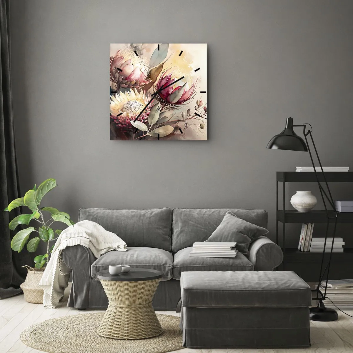 Horloge murale - Pendule murale - De profil et de face - 30x30 cm