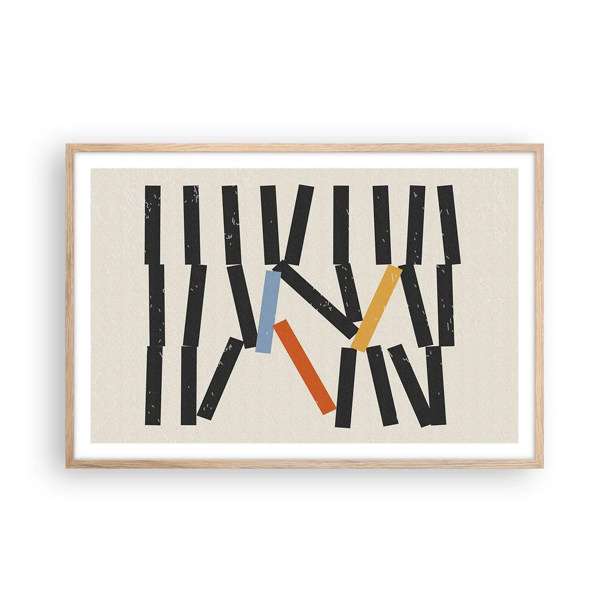 Affiche dans un chêne clair - Poster - Dominos – composition - 91x61 cm