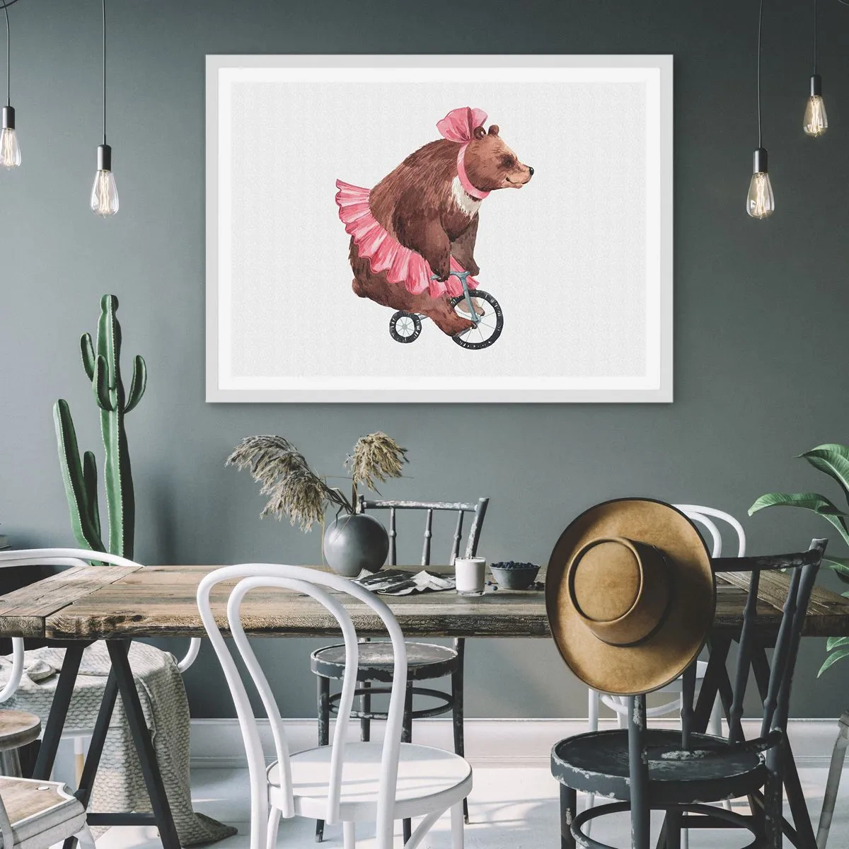 Affiche dans un cadre blanc - Poster - Quel cirque ! - 50x40 cm