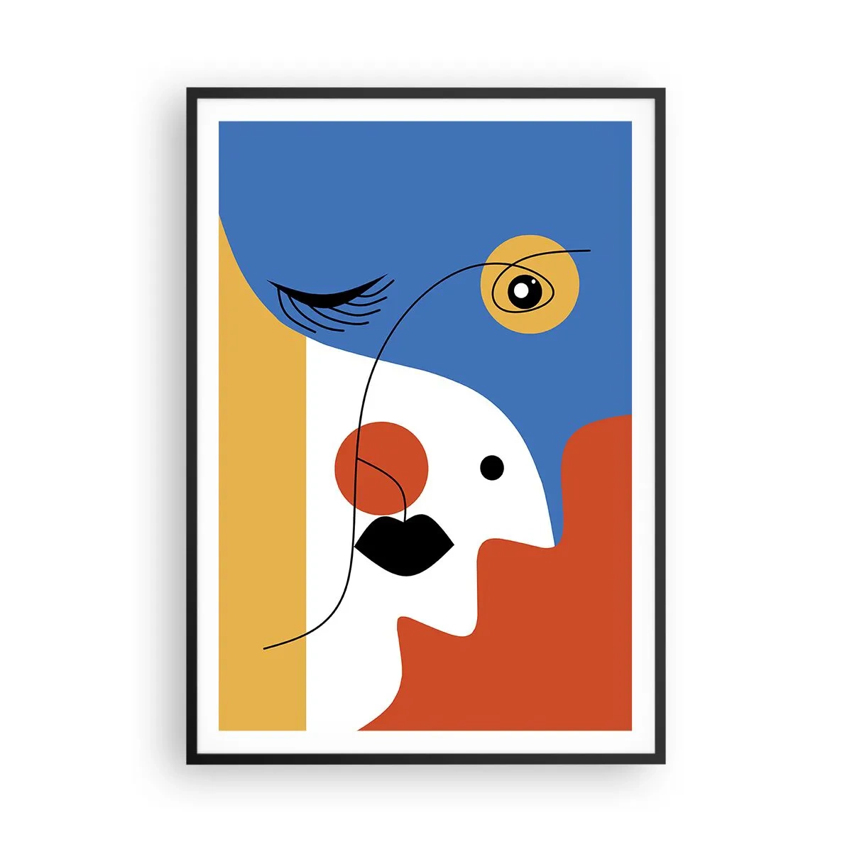 Affiche dans un cadre noir - Poster - Portrait déconstruit - 70x100 cm