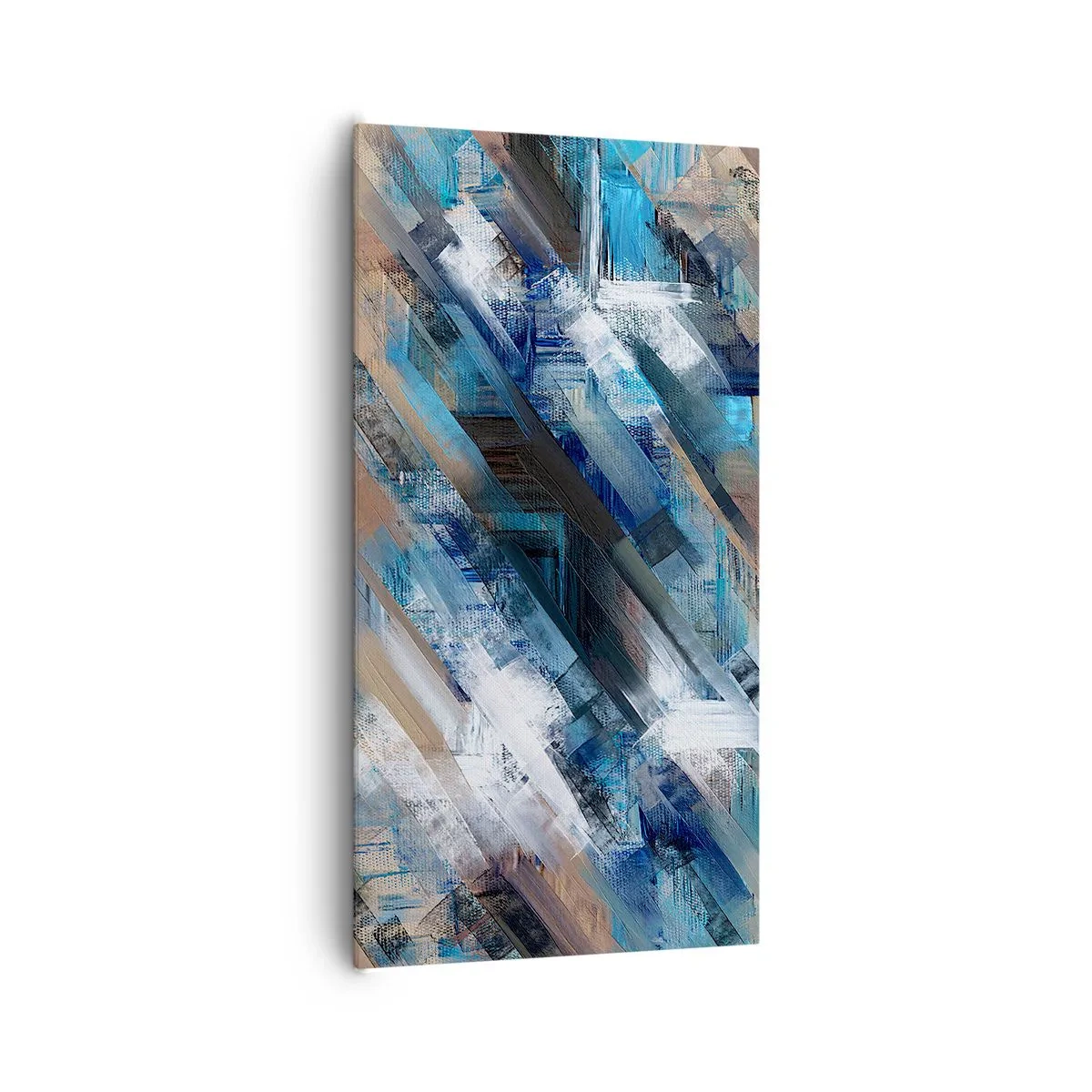 Impression sur toile - Image sur toile - Diagonale de bleus - 65x120 cm