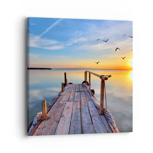 Impression sur toile - Image sur toile - Marcher droit vers le soleil - 40x40 cm