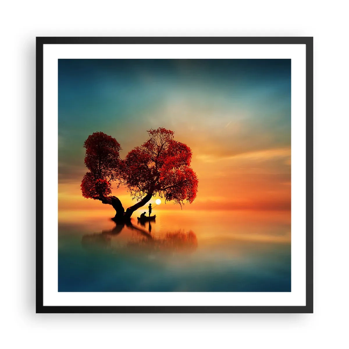 Affiche dans un cadre noir - Poster - Plénitude et éloignement sans monde - 60x60 cm