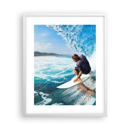Affiche dans un cadre blanc - Poster - Danse avec les vagues - 40x50 cm