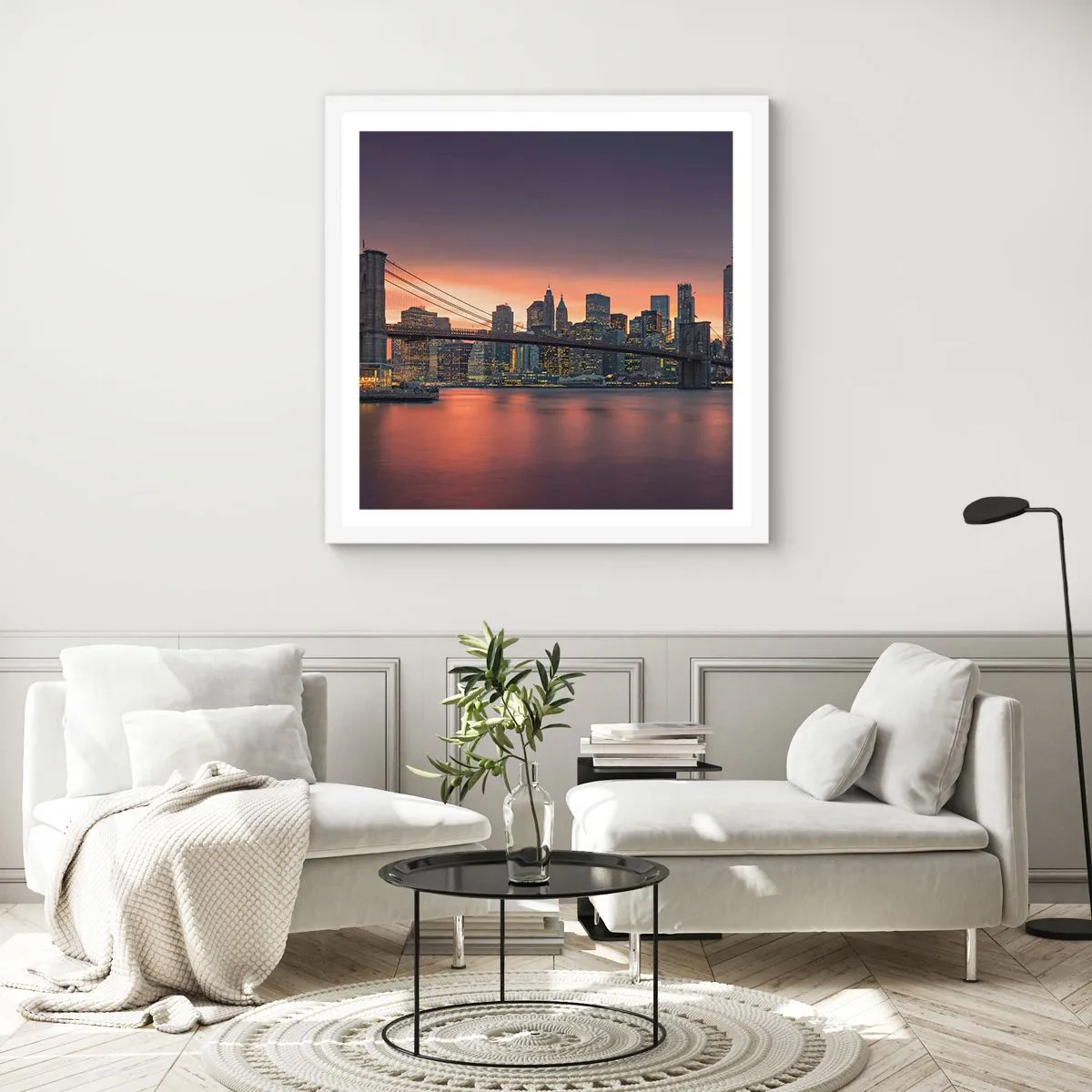 Affiche dans un cadre blanc - Poster - Immergé dans le silence lilas - 30x30 cm