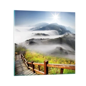 Impression sur verre - Image sur verre - Tissé d'éblouissement et de brouillard - 70x70 cm