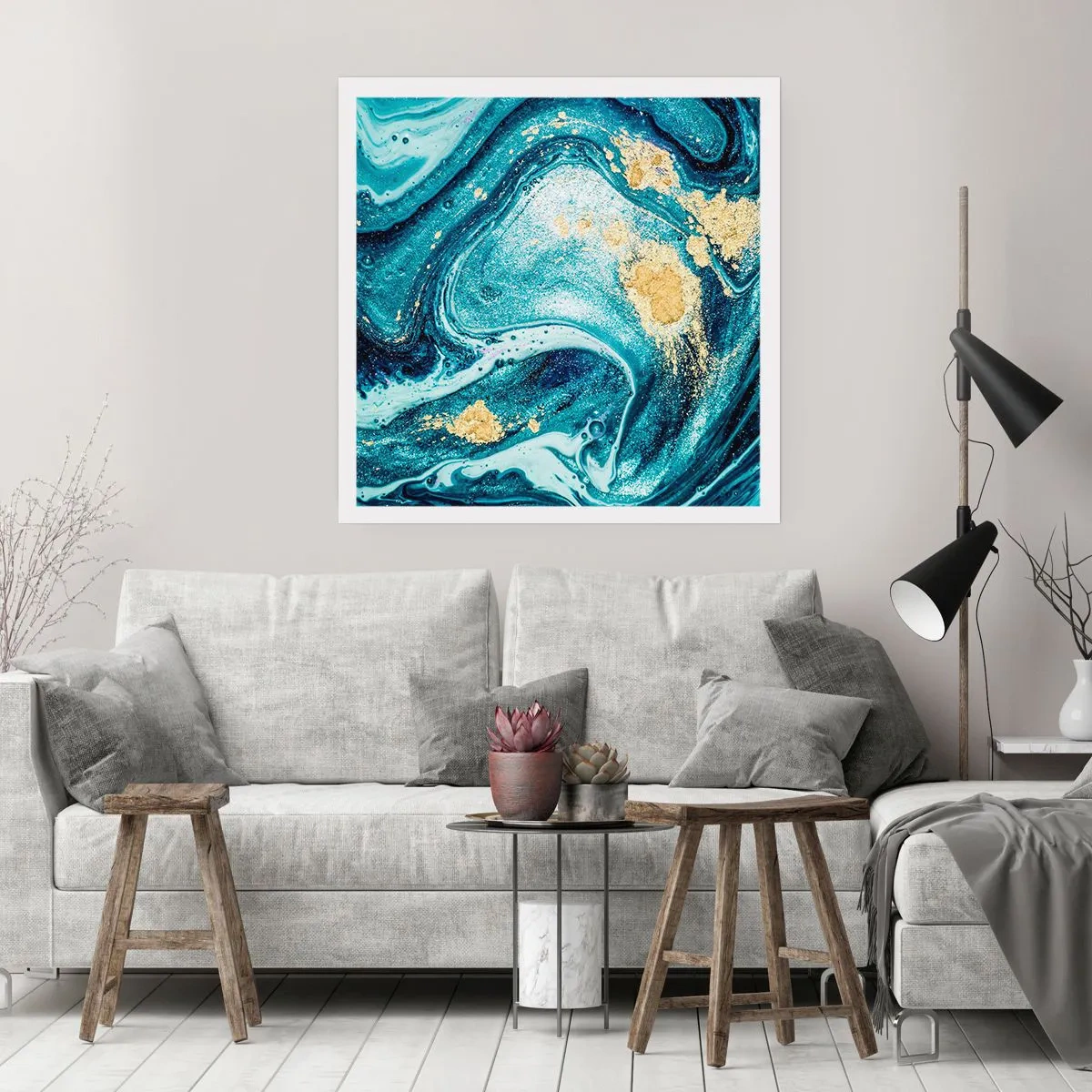 Affiche - Poster - Vortex bleu - 50x50 cm