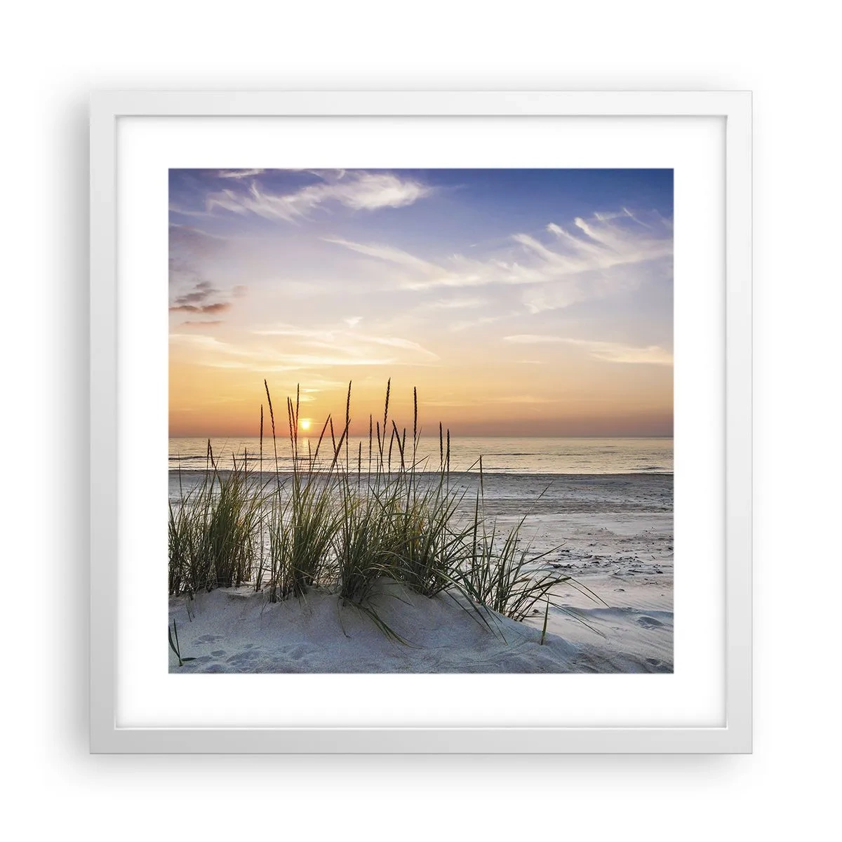 Affiche dans un cadre blanc - Poster - Regarde, pense, ressent - 40x40 cm