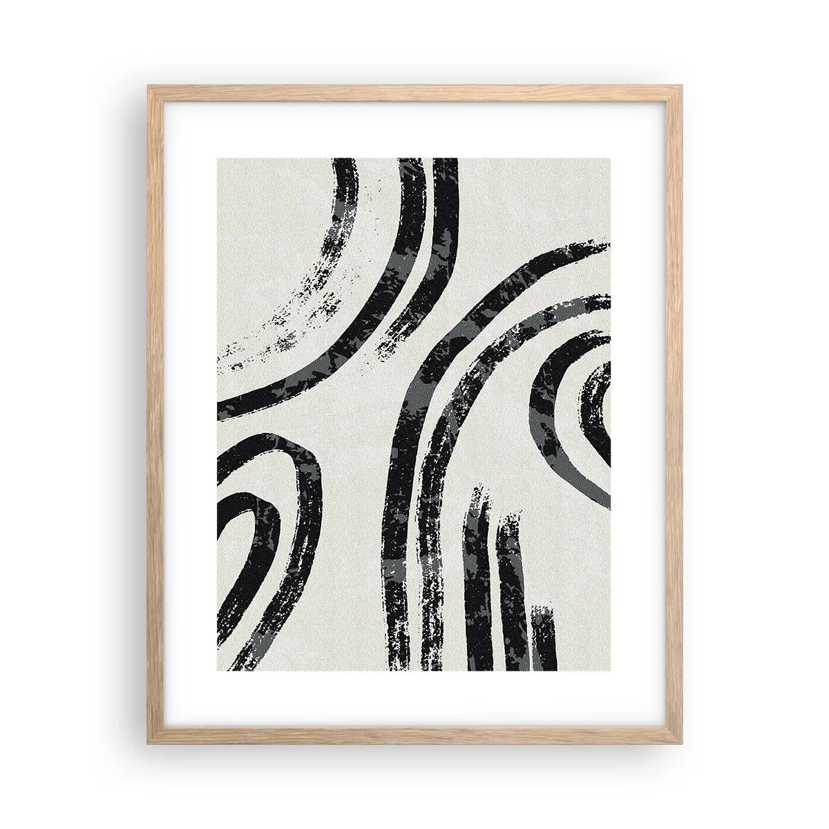 Affiche dans un chêne clair - Poster - À moitié arrêté - 40x50 cm