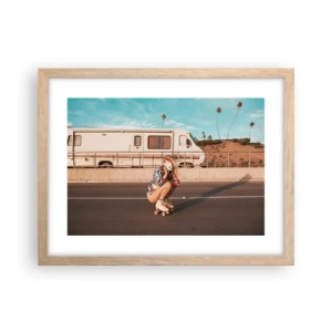 Affiche dans un chêne clair - Poster - Souriez s'il-vous-plait! - 40x30 cm