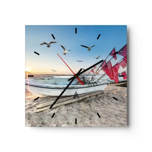 Horloge murale - Pendule murale - Repos mérité - 40x40 cm