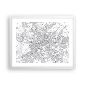 Affiche dans un cadre blanc - Poster - Fleur de Berlin - 50x40 cm