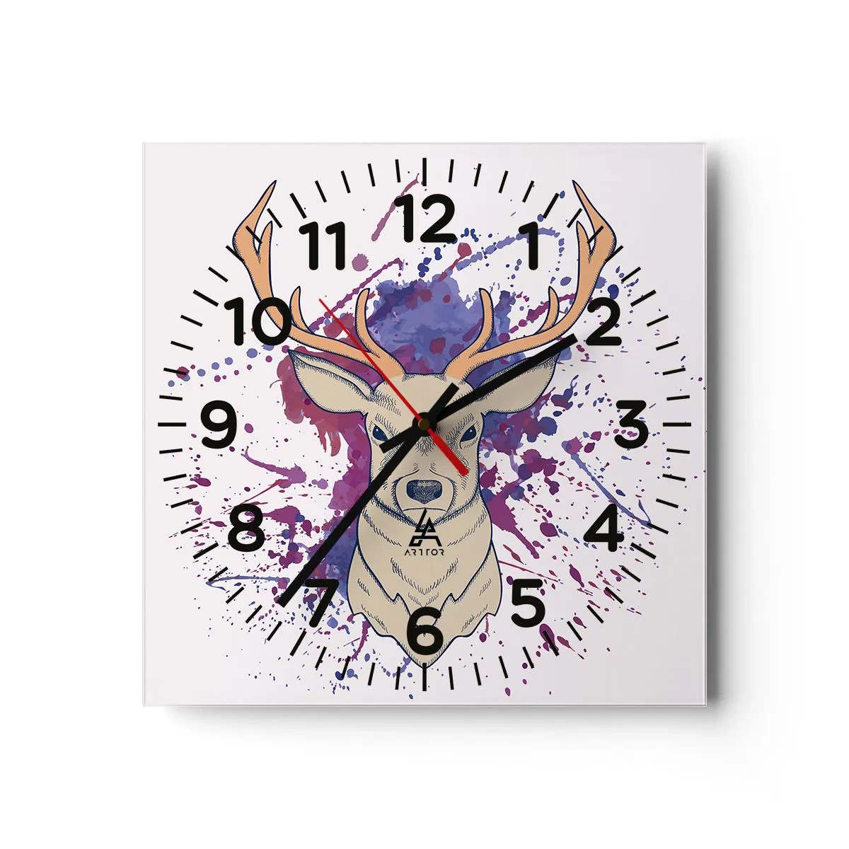 Horloge murale - Pendule murale - Courage et équilibre - 40x40 cm