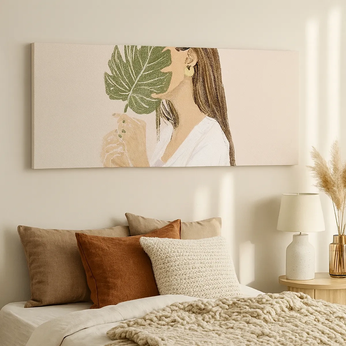 Impression sur toile - Image sur toile - Portrait mystérieux avec un éventail - 30x30 cm