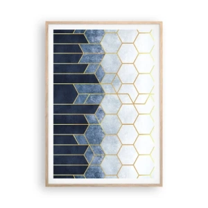 Affiche dans un chêne clair - Poster - Composition en rythme syncopé - 70x100 cm