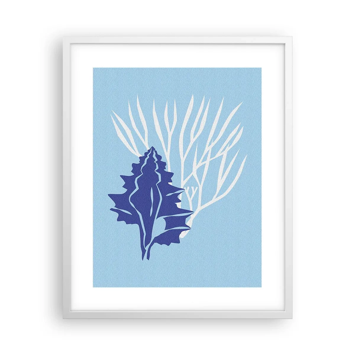 Affiche dans un cadre blanc - Poster - Formes feuillues - 40x50 cm