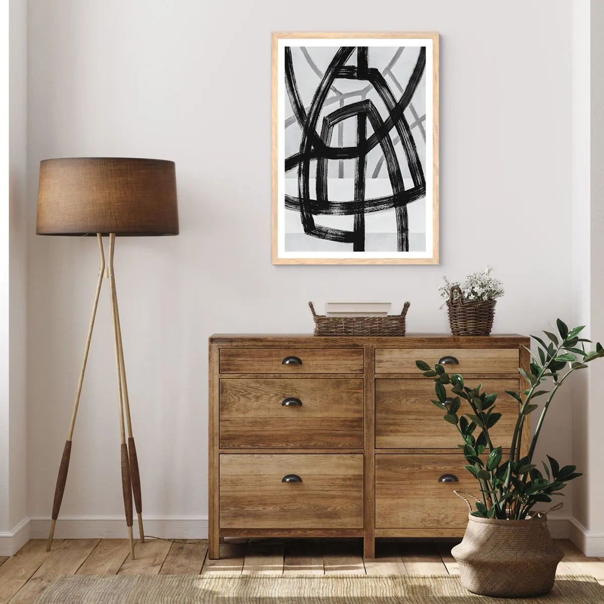 Affiche dans un chêne clair - Poster - Profondeur du bâtiment - 70x100 cm