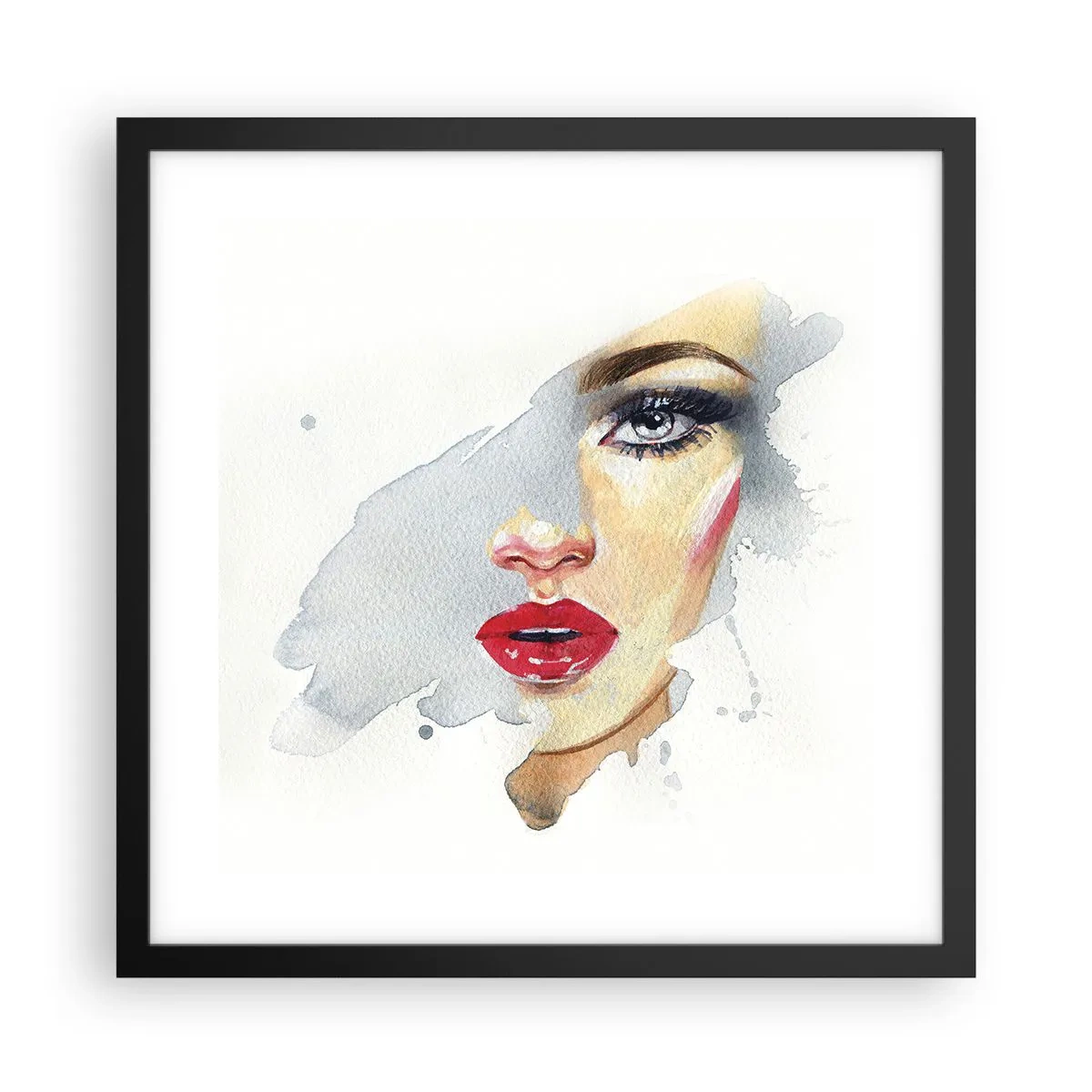 Affiche dans un cadre noir - Poster - Reflet dans une goutte d'eau - 40x40 cm