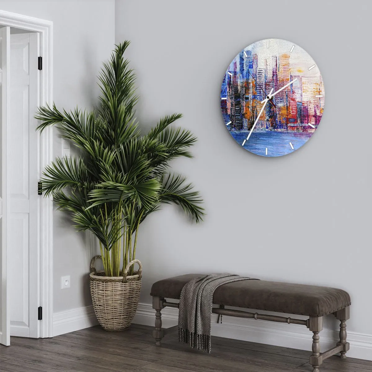 Horloge murale - Pendule murale - Une métropole joyeuse - 40x40 cm