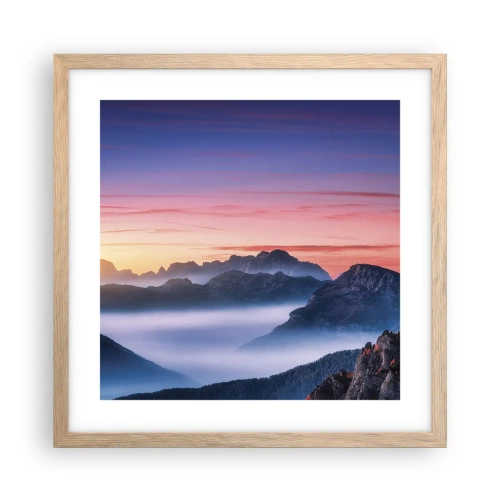 Affiche dans un chêne clair - Poster - Au-dessus des vallées - 40x40 cm