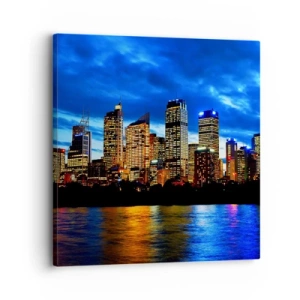 Impression sur toile - Image sur toile - Une nuit de lumières et de couleurs - 30x30 cm