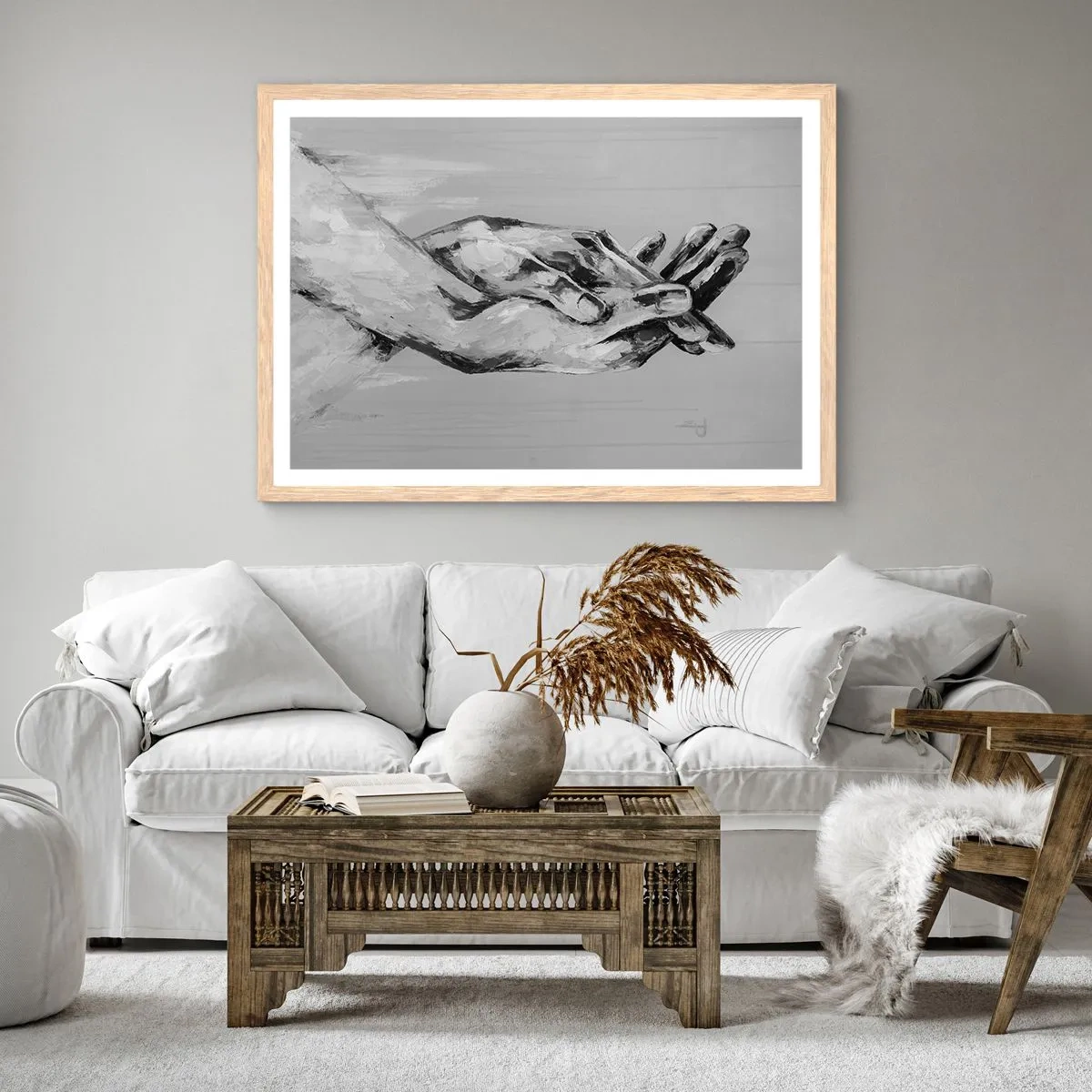 Affiche dans un chêne clair - Poster - Début... - 70x50 cm