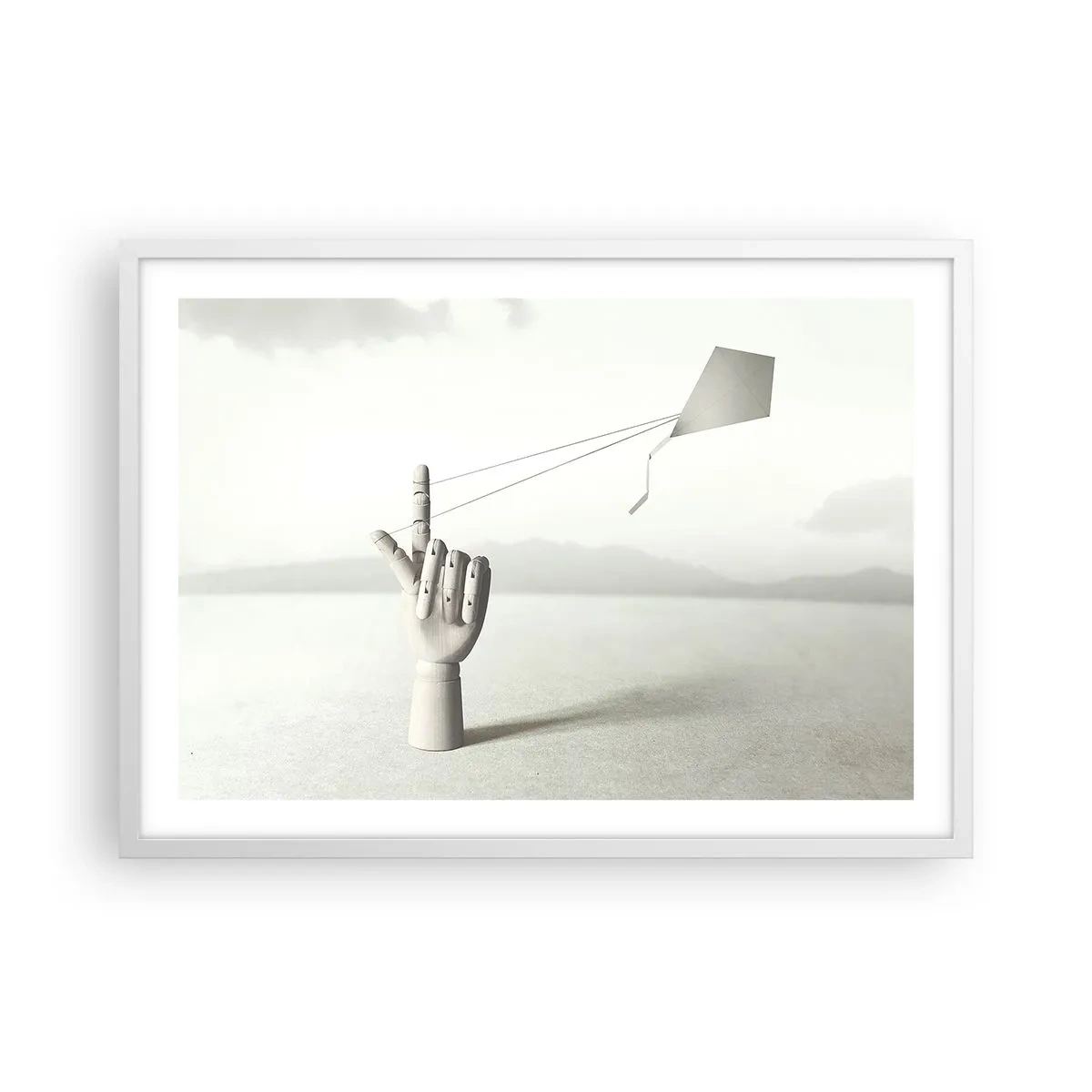 Affiche dans un cadre blanc - Poster - Épreuve de force - 70x50 cm