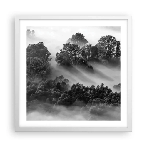 Affiche dans un cadre blanc - Poster - Sortir de son sommeil - 50x50 cm