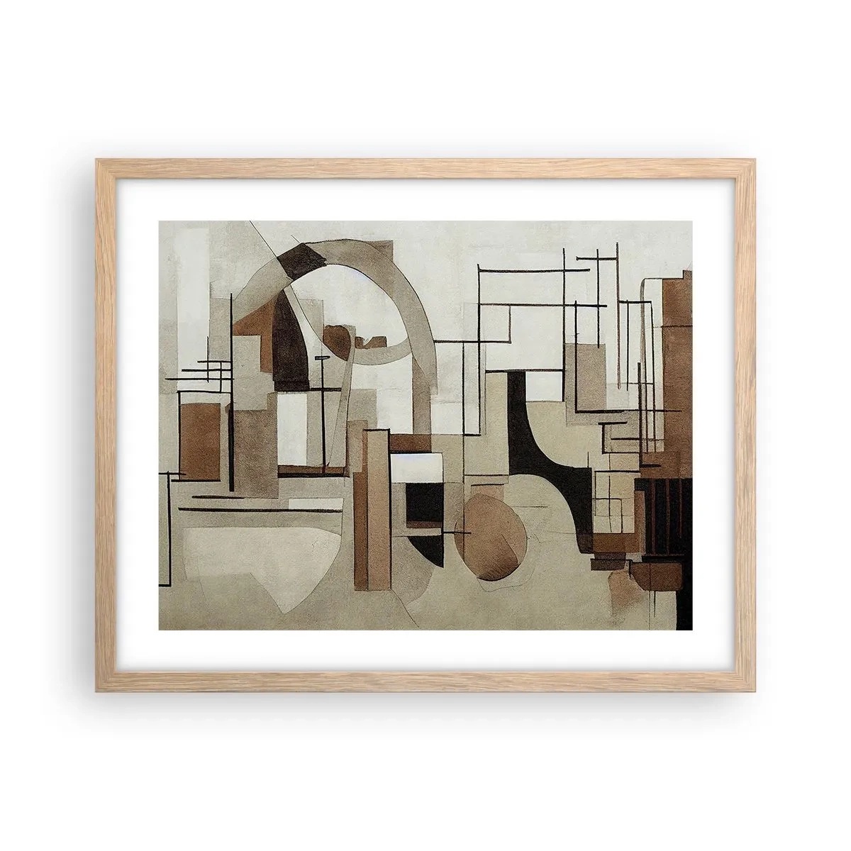 Affiche dans un chêne clair - Poster - Paysage urbain 2.0 - 50x40 cm