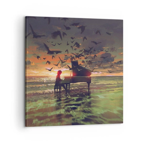 Impression sur toile - Image sur toile - Concert pour piano et vagues - 60x60 cm