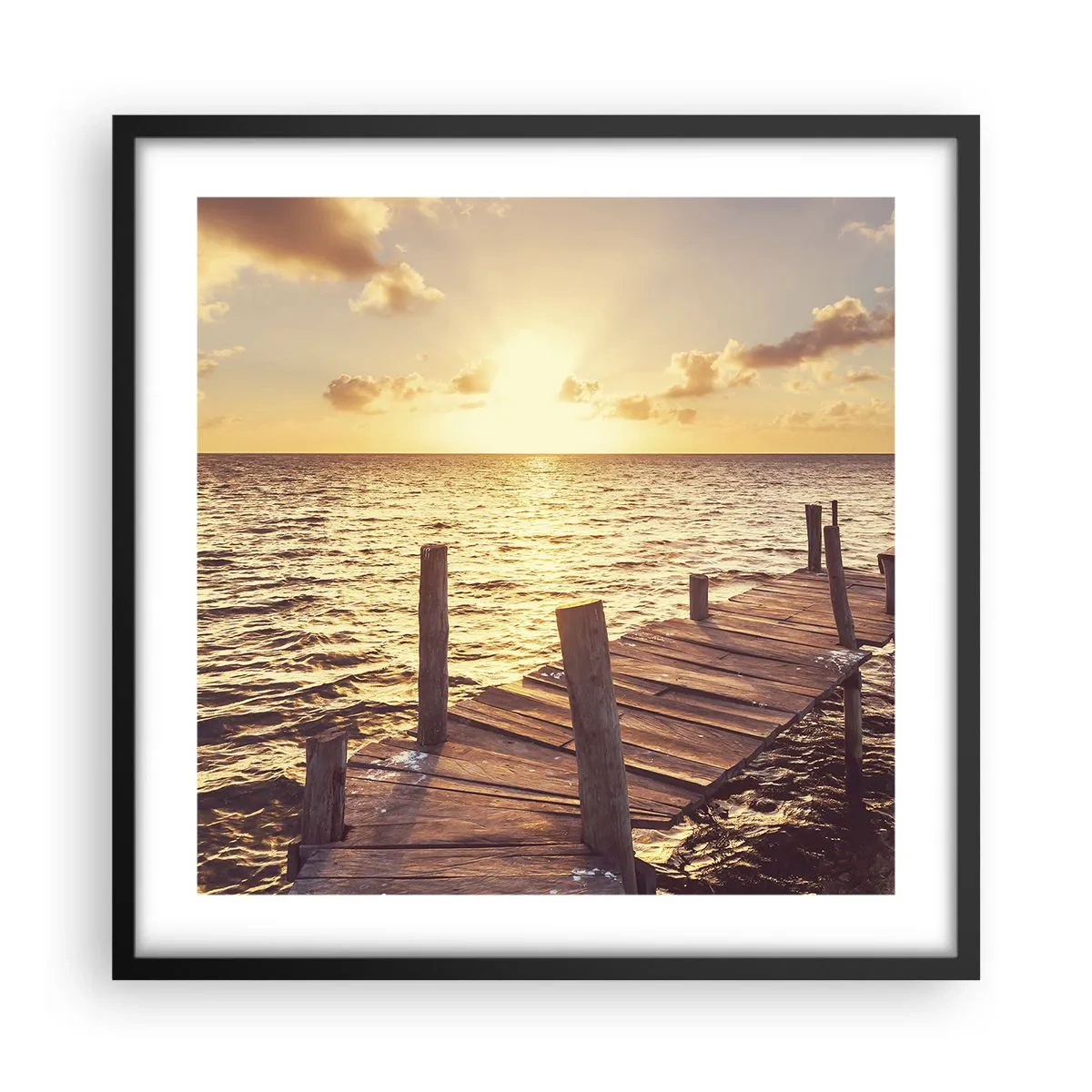 Affiche dans un cadre noir - Poster - La terre d'or de la douceur - 50x50 cm