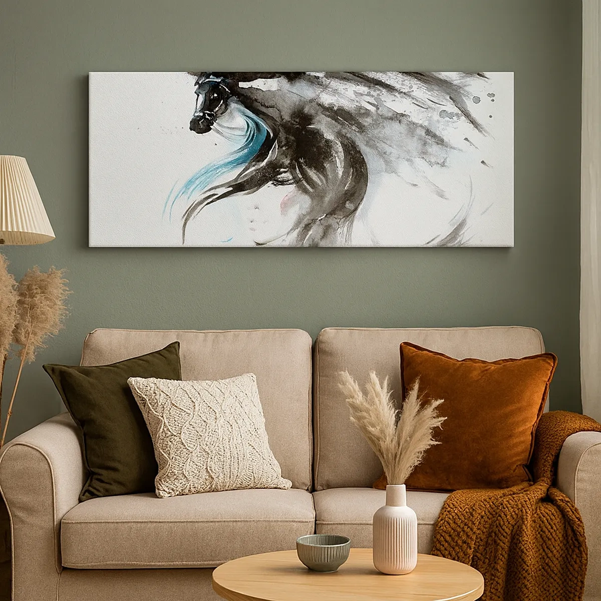 Impression sur toile - Image sur toile - Galop du prince noir - 30x30 cm