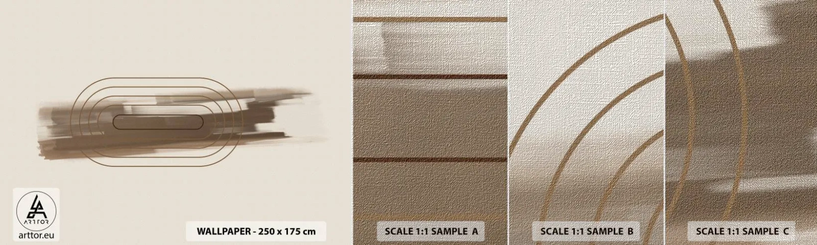 Échantillon de Papier Peint Premium Canvas - Parfum de gris - Abstraction, Morceau, Art moderne - 100x30 cm