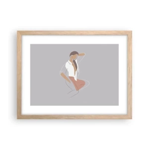 Affiche dans un chêne clair - Poster - Contour gracieux - 40x30 cm