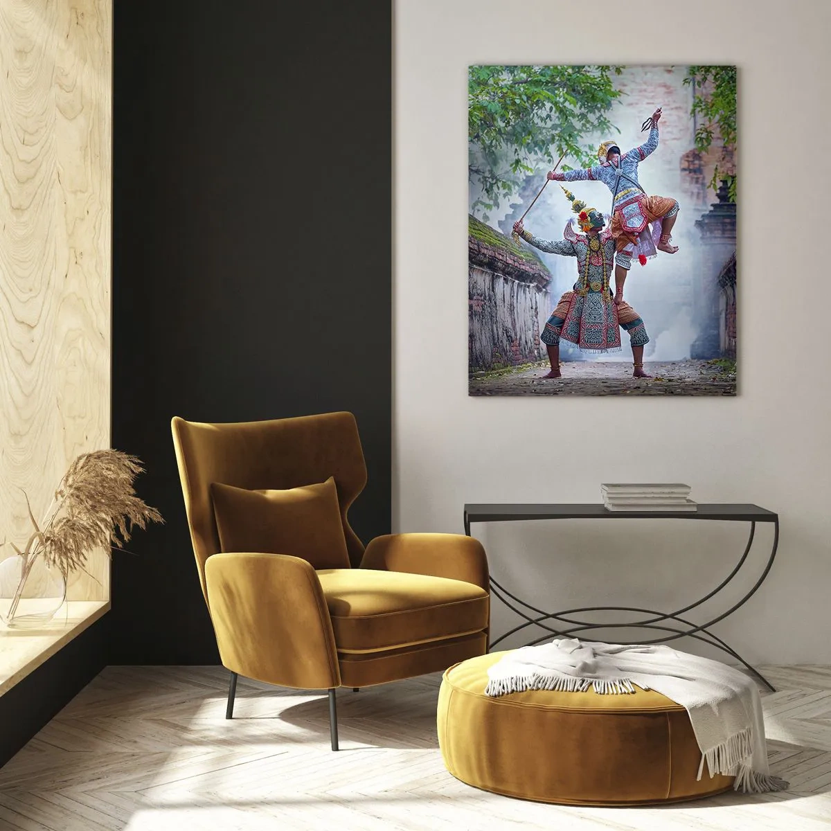 Impression sur verre - Image sur verre - Danse traditionnelle dans un cadre historique aux couleurs vibrantes - 50x70cm - La danse est d'une beauté dévastatrice - Décoration murale moderne pour le salon et la chambre ARTTOR