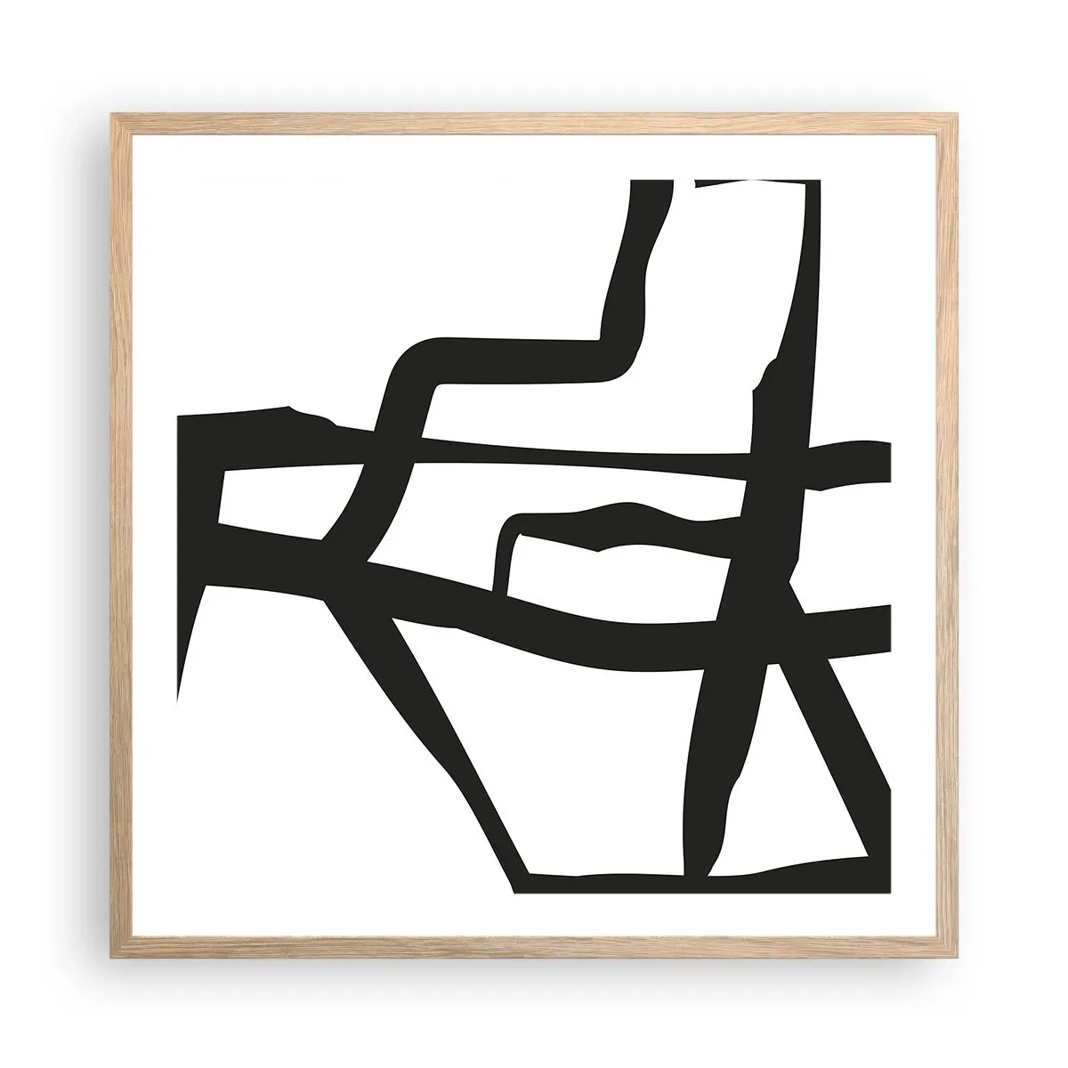 Affiche dans un chêne clair - Poster - Conception noir et blanc - 60x60 cm