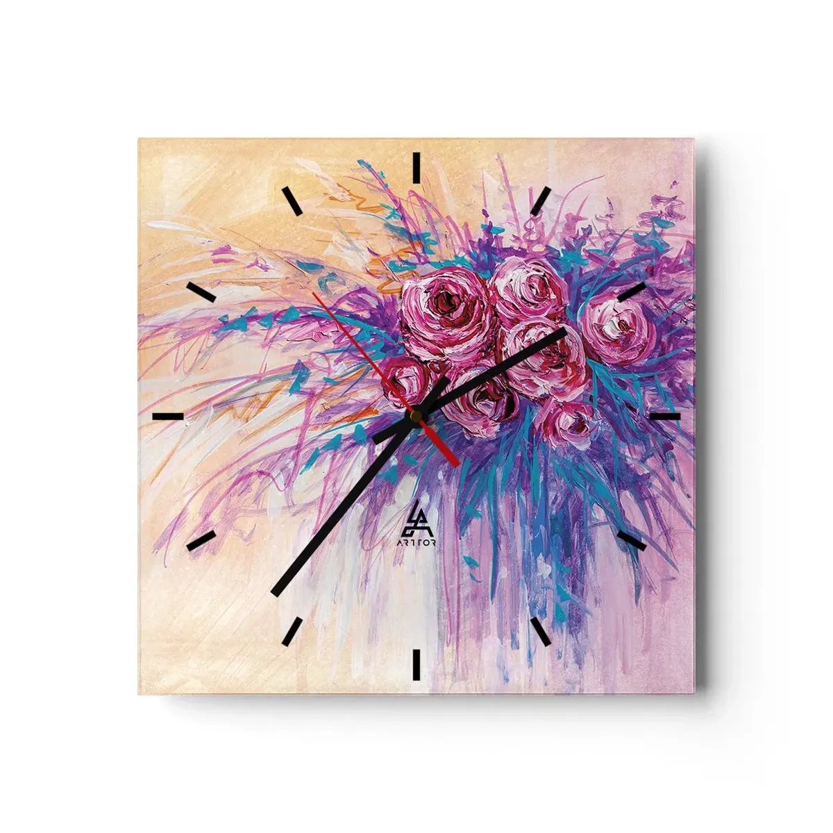 Horloge murale - Pendule murale - Fontaine aux roses - 40x40 cm