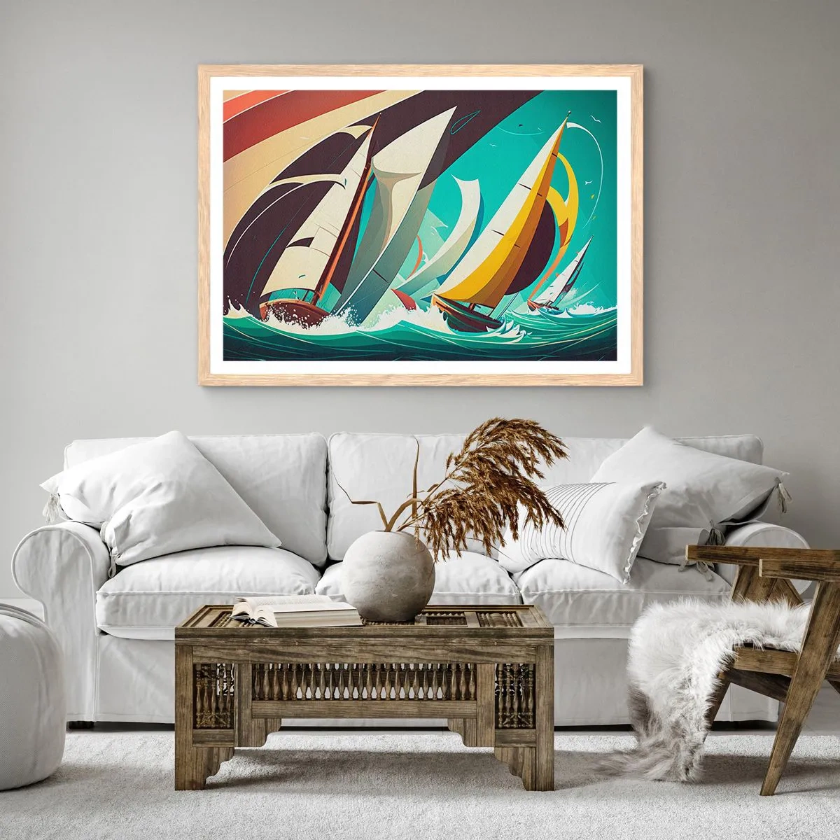 Affiche dans un chêne clair - Poster - Bonne chance avec les éléments - 40x30 cm