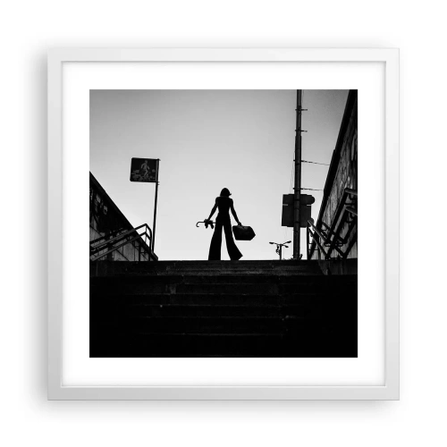 Affiche dans un cadre blanc - Poster - Pèlerinage urbain - 40x40 cm